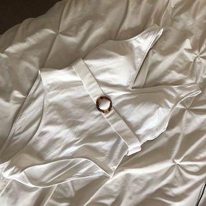 Beautiful ribbed white one piece